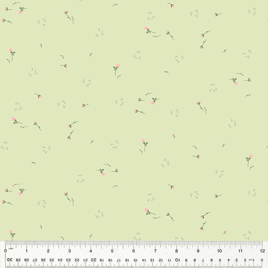 Laurel, Dainty in Spring Green by Whistler Studios for Windham Fabrics, per half-yard