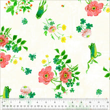 Load image into Gallery viewer, Heather Ross by Hand, Frog Spring in White, by Heather Ross for Windham Fabrics, per half-yard