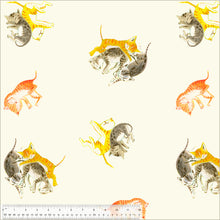 Load image into Gallery viewer, Heather Ross by Hand, Barn Kittens in Ivory, by Heather Ross for Windham Fabrics, per half-yard