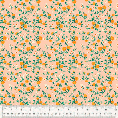 Heather Ross by Hand, Mousy Floral in Blush, by Heather Ross for Windham Fabrics, per half-yard