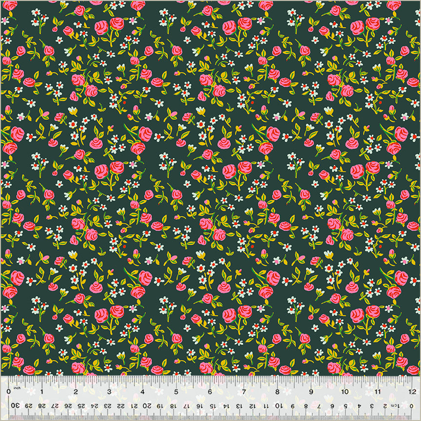 Heather Ross by Hand, Mousy Floral in Pasture, by Heather Ross for Windham Fabrics, per half-yard