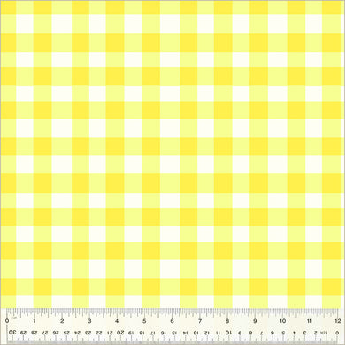 Heather Ross by Hand, Essential Gingham in Lemon, by Heather Ross for Windham Fabrics, per half-yard