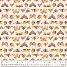 Load image into Gallery viewer, Under the Canopy by Jennifer Moore / Monaluna, Moonlit Moths in Blush, per half-yard