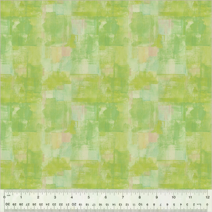 Grounded, Quiet Space in Lemon Lime, per half-yard