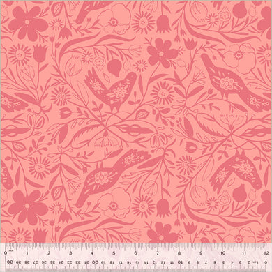 Peekaboo by Tara Lilly, Treetop in Peachy Pink, per half-yard