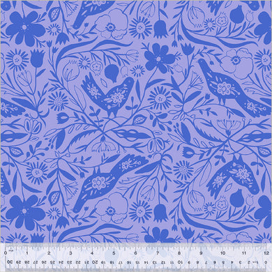 Peekaboo by Tara Lilly, Treetop in Cobalt, per half-yard