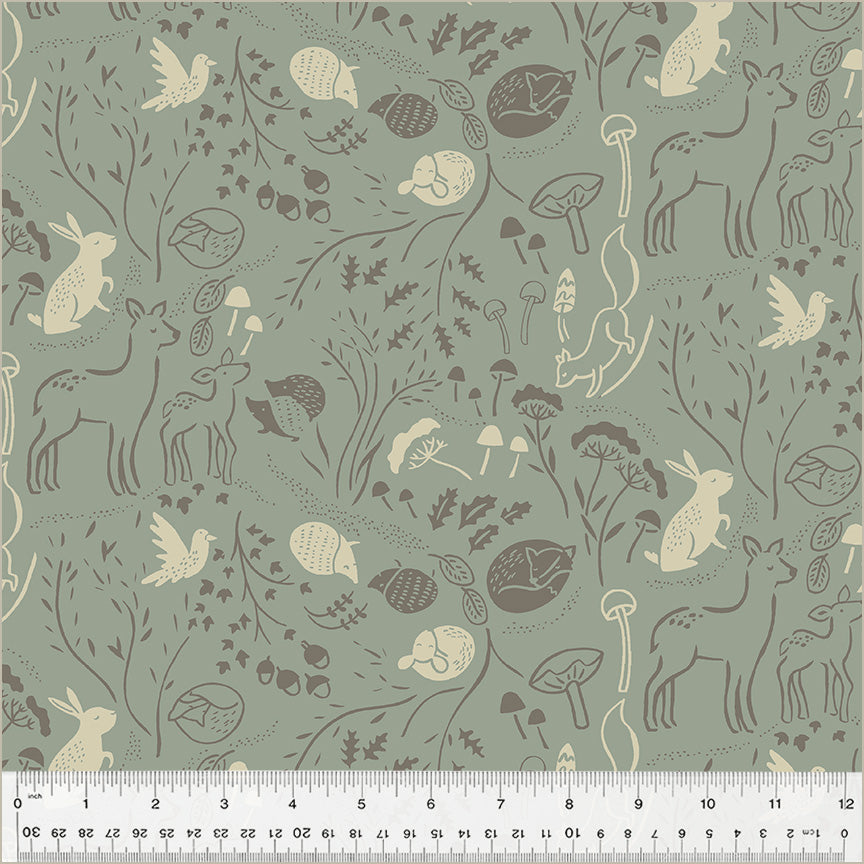 Forest Tales, Forest Floor in Eucalyptus, per half-yard