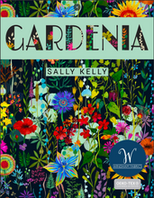 Load image into Gallery viewer, Gardenia by Sally Kelly, Blossom in Black - Double border print, per half-yard