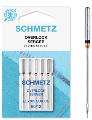 SCHMETZ Overlock Serger Jersey Needles, ELx705 SUK CF (5pc pack)