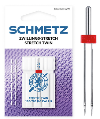 SCHMETZ Stretch Twin Needles, Household Sewing Machine Needles (1pc pack)