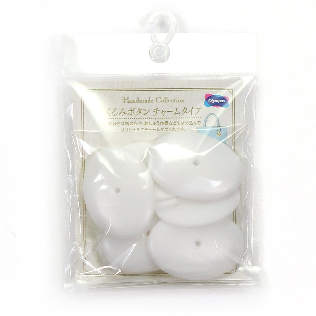 Olympus KB-3 Oval Covered Button Blanks, Charm type, set of 5