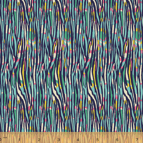 Solstice in Lawn, Bamboo - Blue by Sally Kelly, per half-yard