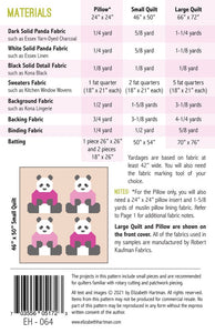 Quilt Pattern: Pandas in Sweaters by Elizabeth Hartman