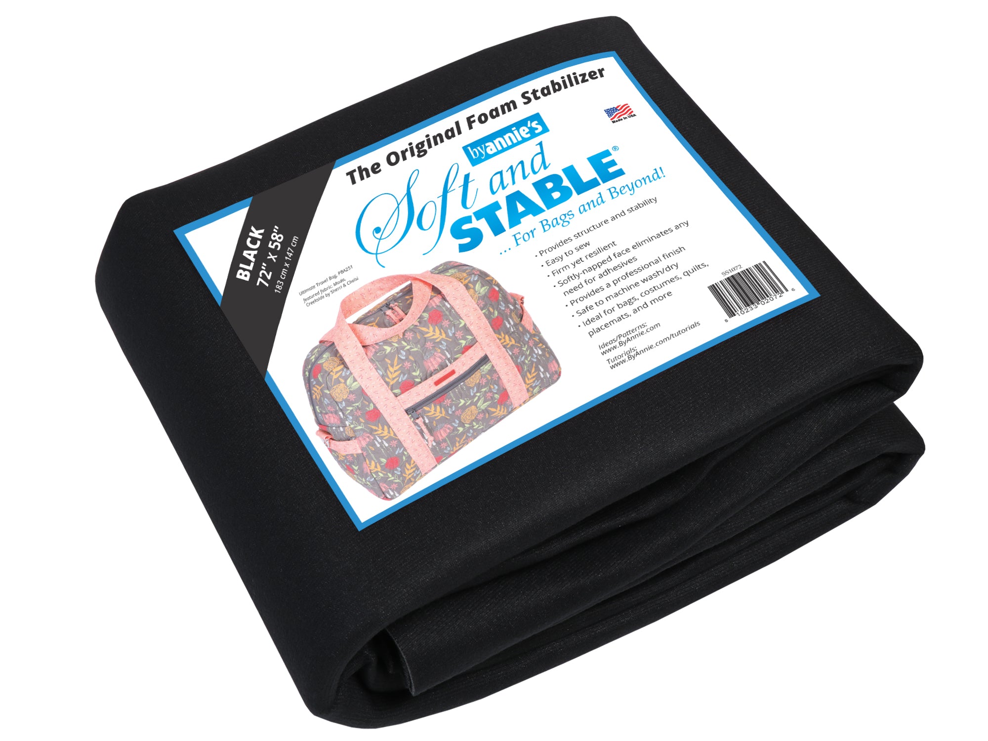 Soft And Stable Black 100% Polyester Stabilizer 18in X 58in